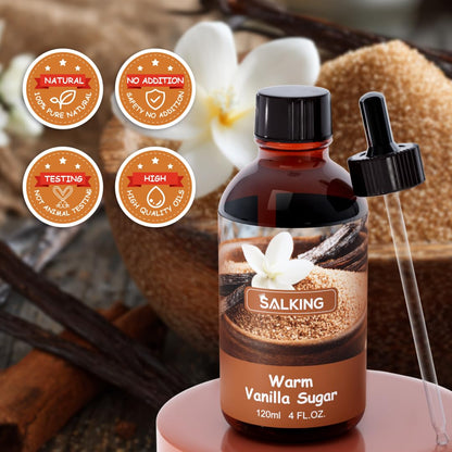 Warm Vanilla Sugar Fragrance Oil 120ml by SALKING – Premium Diffuser & Candle Oils