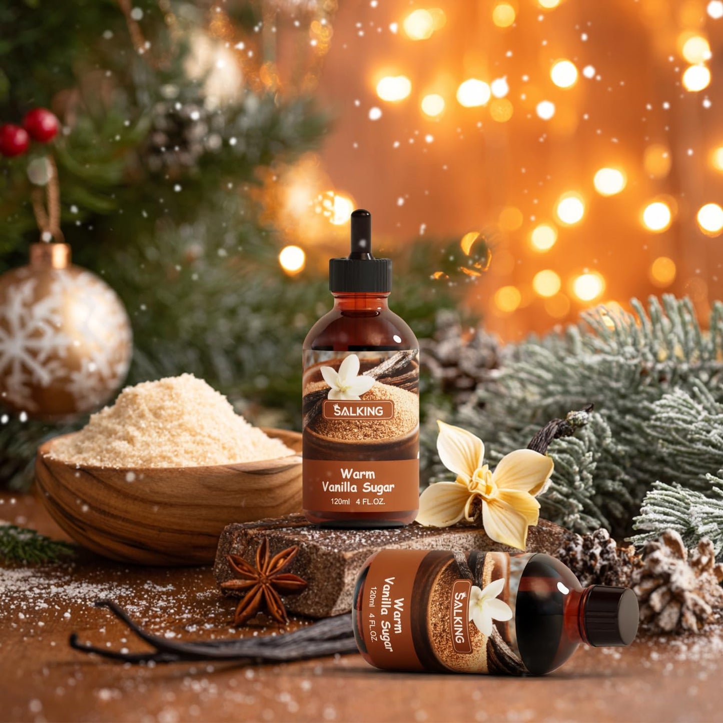 Warm Vanilla Sugar Fragrance Oil 120ml by SALKING – Premium Diffuser & Candle Oils