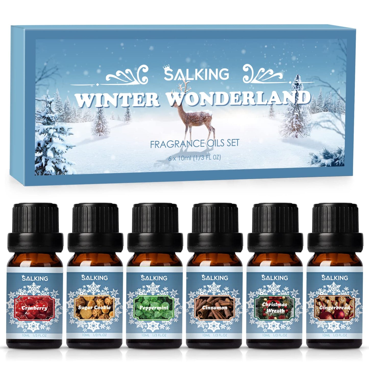 SALKING Winter Scented Oils Gift Set – Premium Fragrance Oils for Diffuser, Soap & Candles