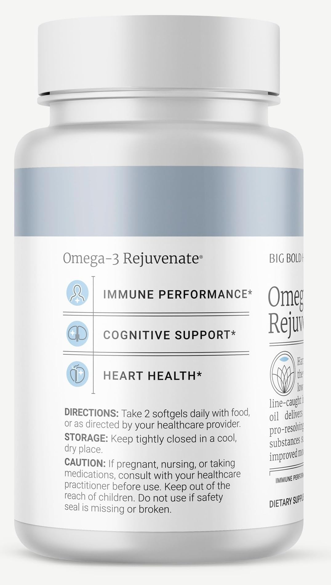 BIG BOLD HEALTH Omega-3 Rejuvenate – Wild Alaskan Fish Oil with PRMs (EPA, DHA, DPA) & Vitamins A & D (120 Softgels)