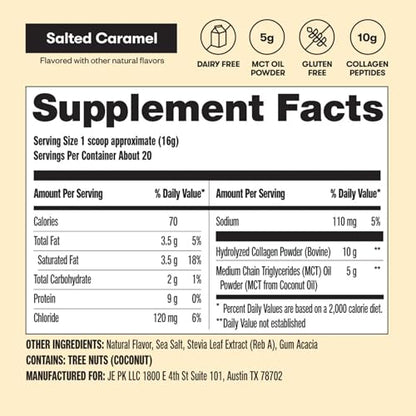 Perfect Keto Collagen Peptides with MCT Oil – Salted Caramel, Low Carb & Gluten Free