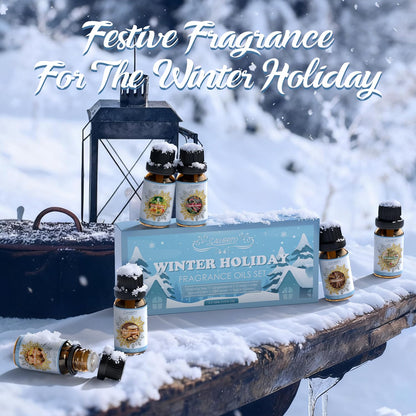 SALUBRITO Winter Fragrance Oils Set – Holiday Essential Oils for Diffuser & Candles