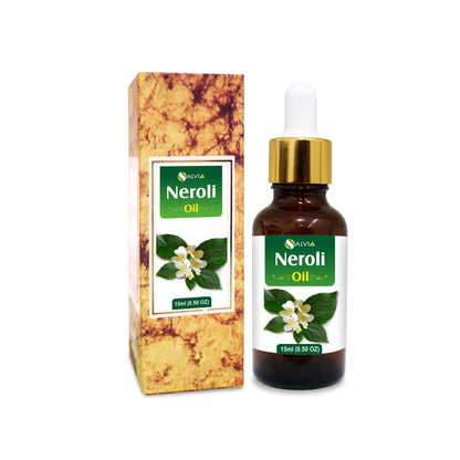 Salvia Neroli Oil 15ml – Pure Undiluted Neroli Essential Oil in Amber Dropper Bottle