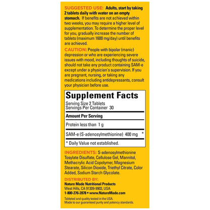 SAM-e Complete 200 mg Tablets - 60 Count | Supports a Healthy Mood