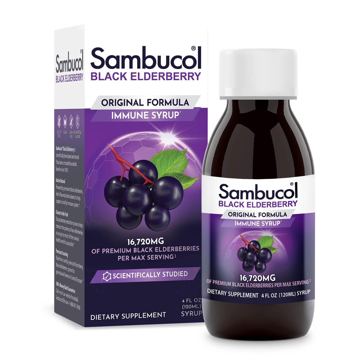 Sambucol Black Elderberry Syrup - Original Formula 4 Fl Oz | Immune Support