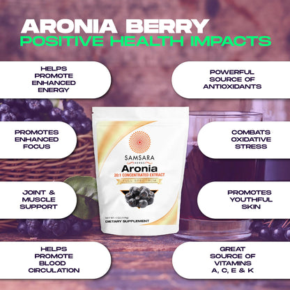 Samsara Herbs Aronia Berry 20:1 Extract Powder (16oz/454g) – Antioxidant & High ORAC