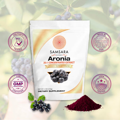 Samsara Herbs Aronia Berry 20:1 Extract Powder (16oz/454g) – Antioxidant & High ORAC