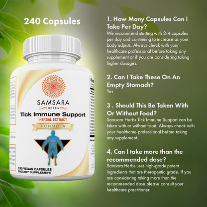 Samsara Herbs Tick Immune Support - 240 Capsules (Japanese Knotweed & Cat's Claw)