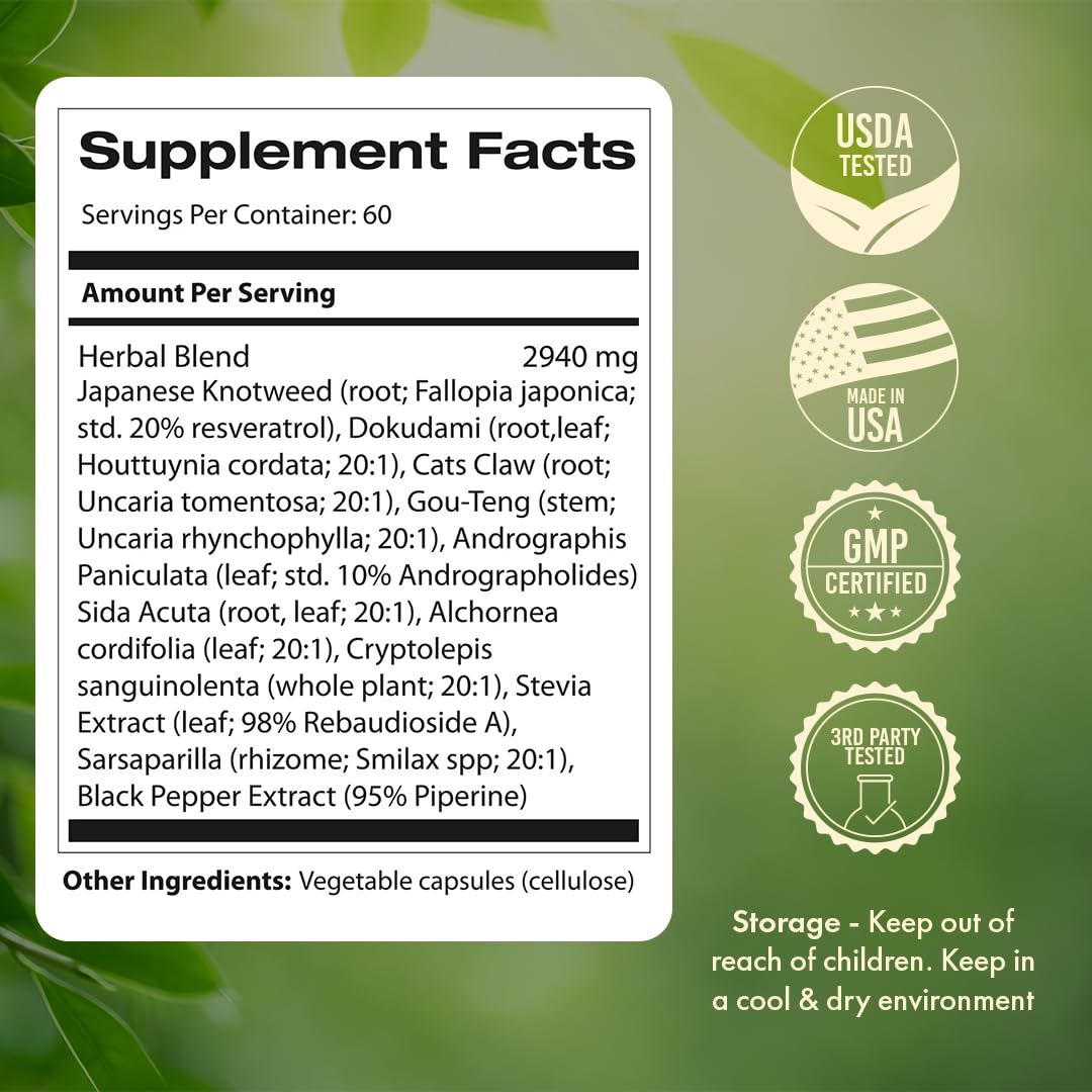 Samsara Herbs Tick Immune Support - 240 Capsules (Japanese Knotweed & Cat's Claw)