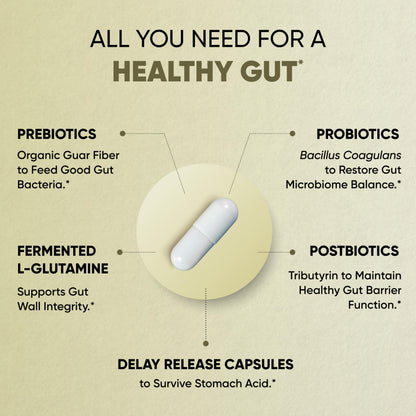 Sandhu's Gut Health: Prebiotic, Probiotic, Postbiotic & L-Glutamine