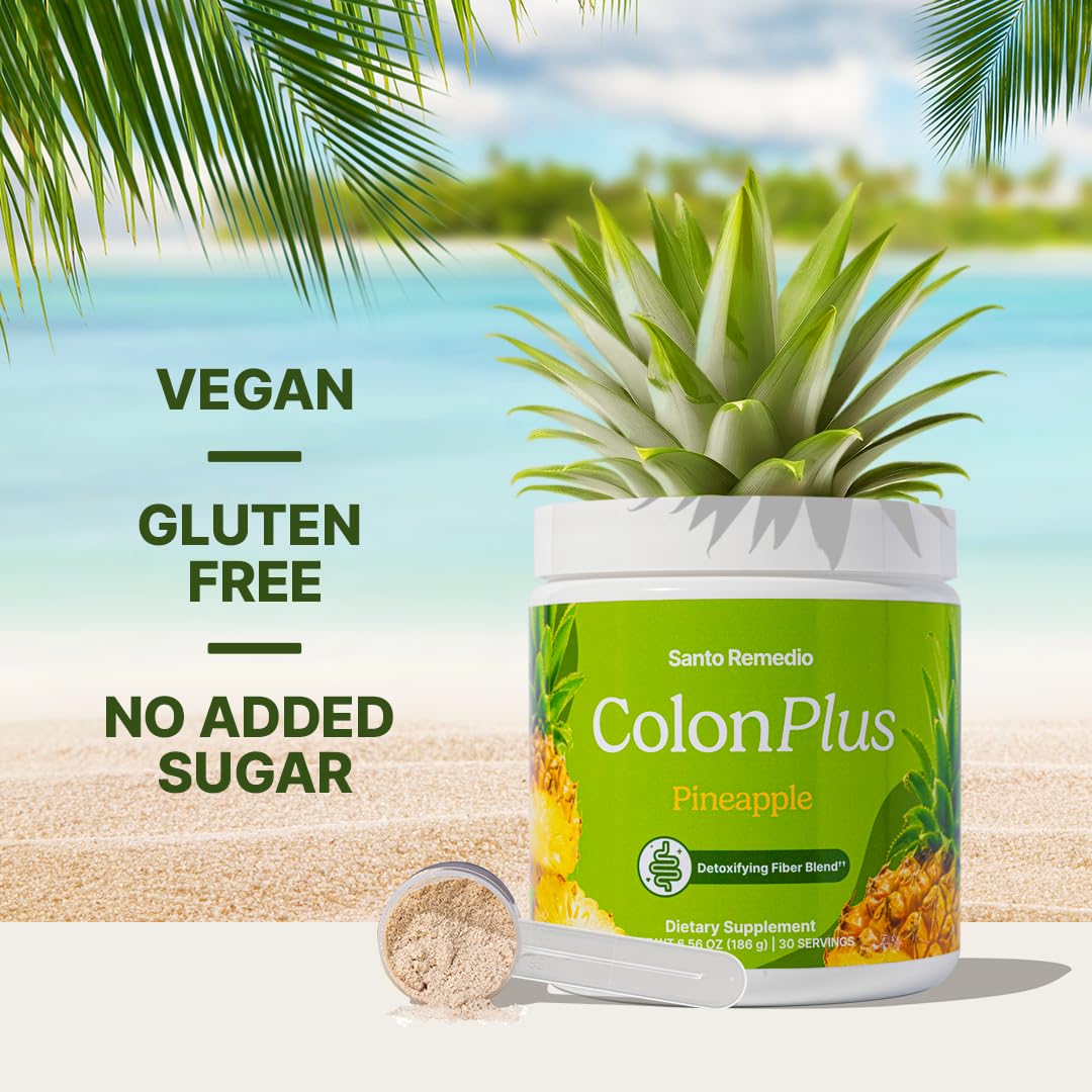 Santo Remedio Colon Plus: Fiber & Probiotics Colon Cleanser, Pineapple