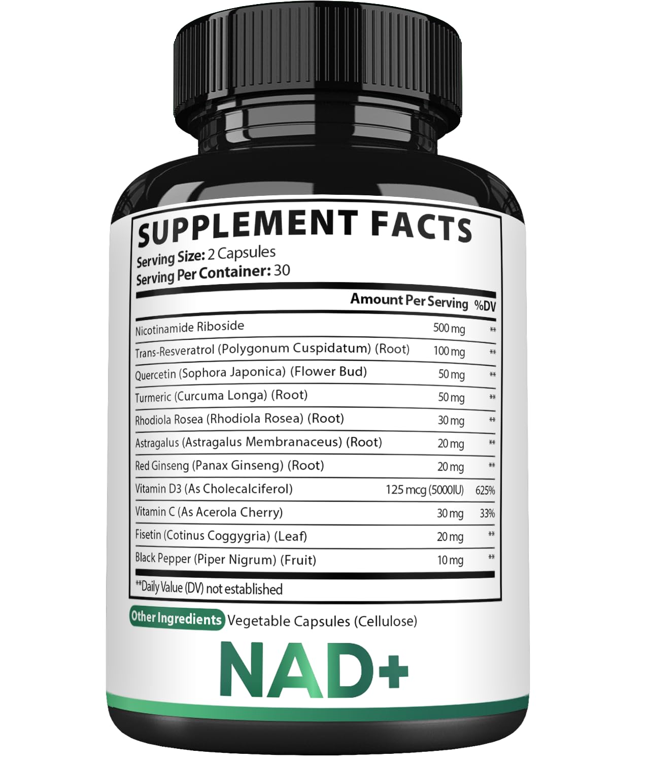 Satoomi NAD Supplement for Women – NR Nicotinamide Riboside 900mg + Resveratrol, 60 Count