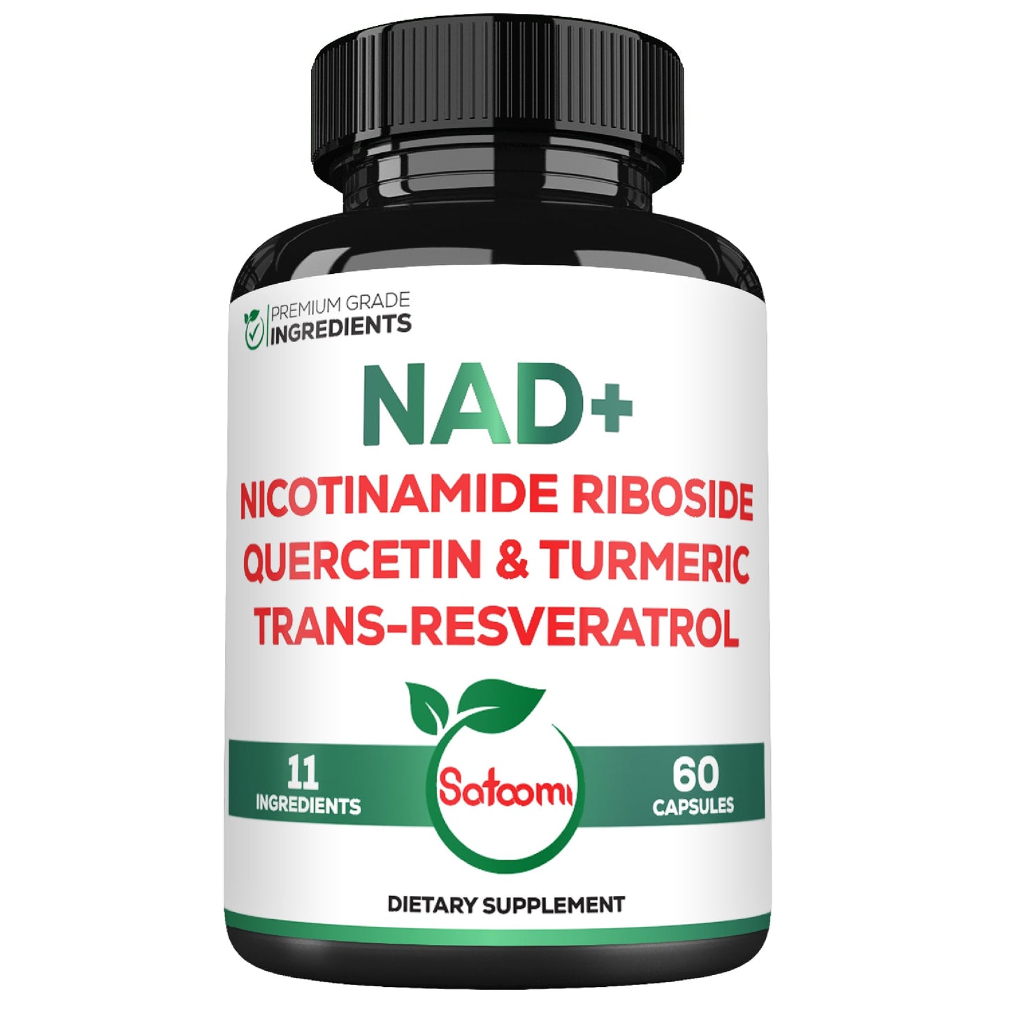 Satoomi NAD Supplement for Women – NR Nicotinamide Riboside 900mg + Resveratrol, 60 Count