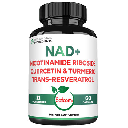 Satoomi NAD Supplement for Women – NR Nicotinamide Riboside 900mg + Resveratrol, 60 Count