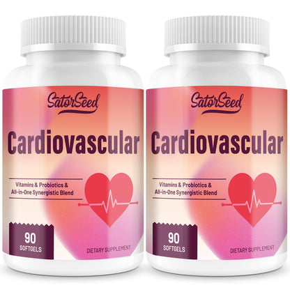 SatorSeed Cardiovascular Supplement 3000MG – Multivitamins, Probiotics, Omega-3 & CoQ10 Blend (2 Bottle)