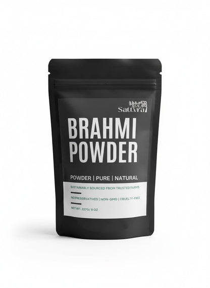 Sattvra Brahmi Powder – 8oz (227g) | Finely Ground Brahmi Leaves for Hair Care & DIY Masks