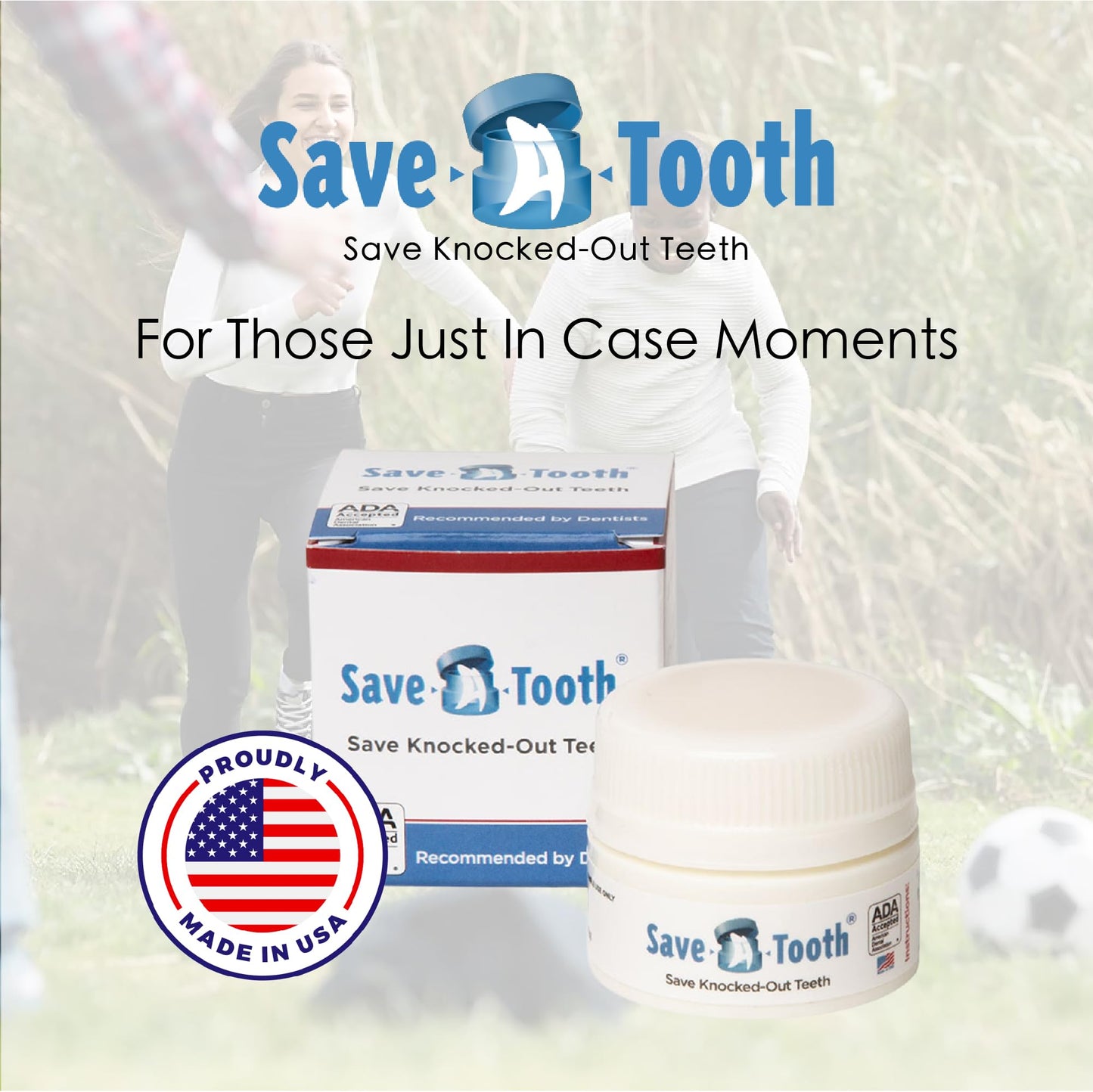Save-A-Tooth Preservation Kit 2 Pack | Save Knocked-Out Teeth 24h | USA Made