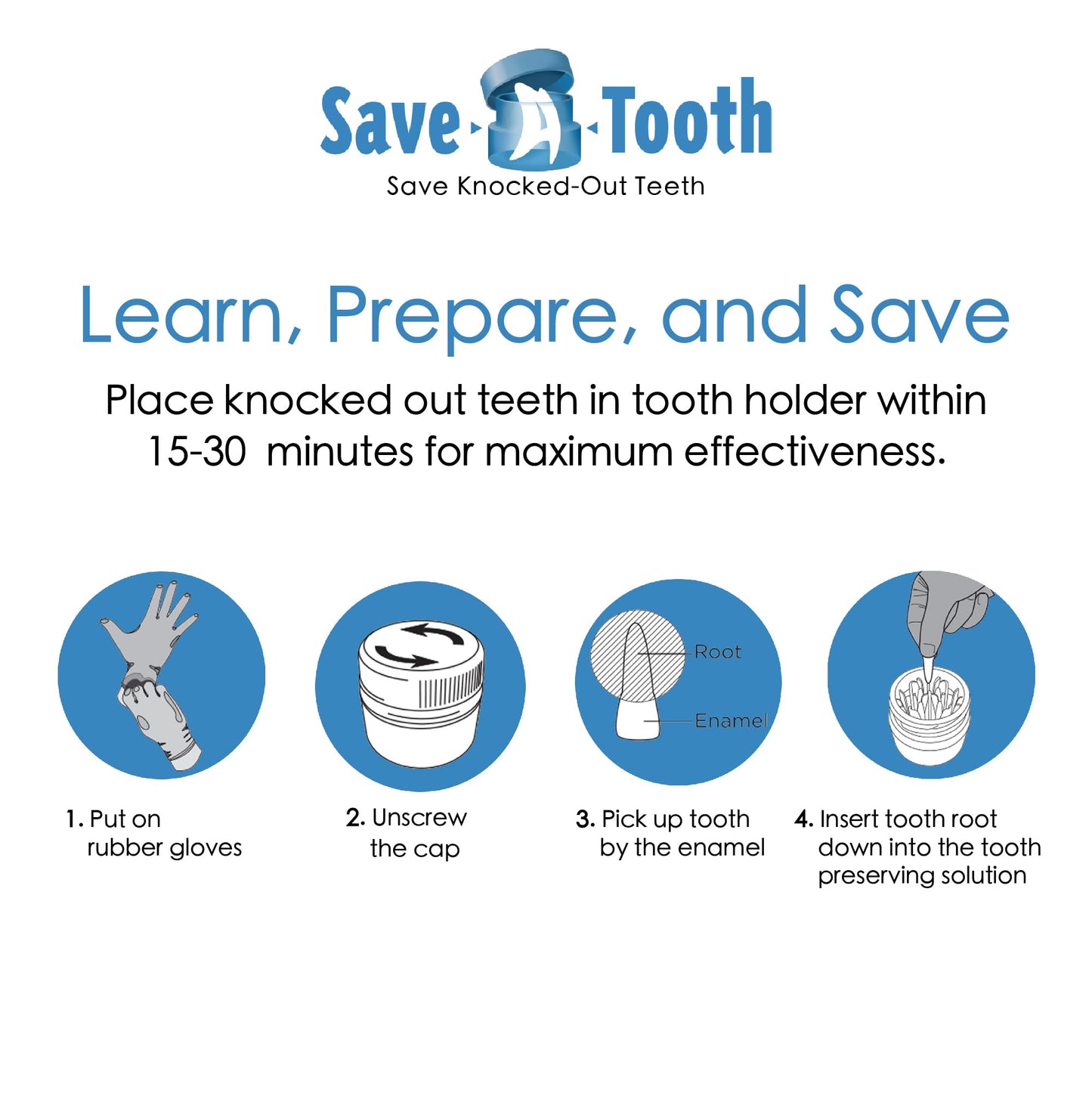 Save-A-Tooth Preservation Kit – Preserve Knocked-Out Teeth for 24 Hours | USA Made