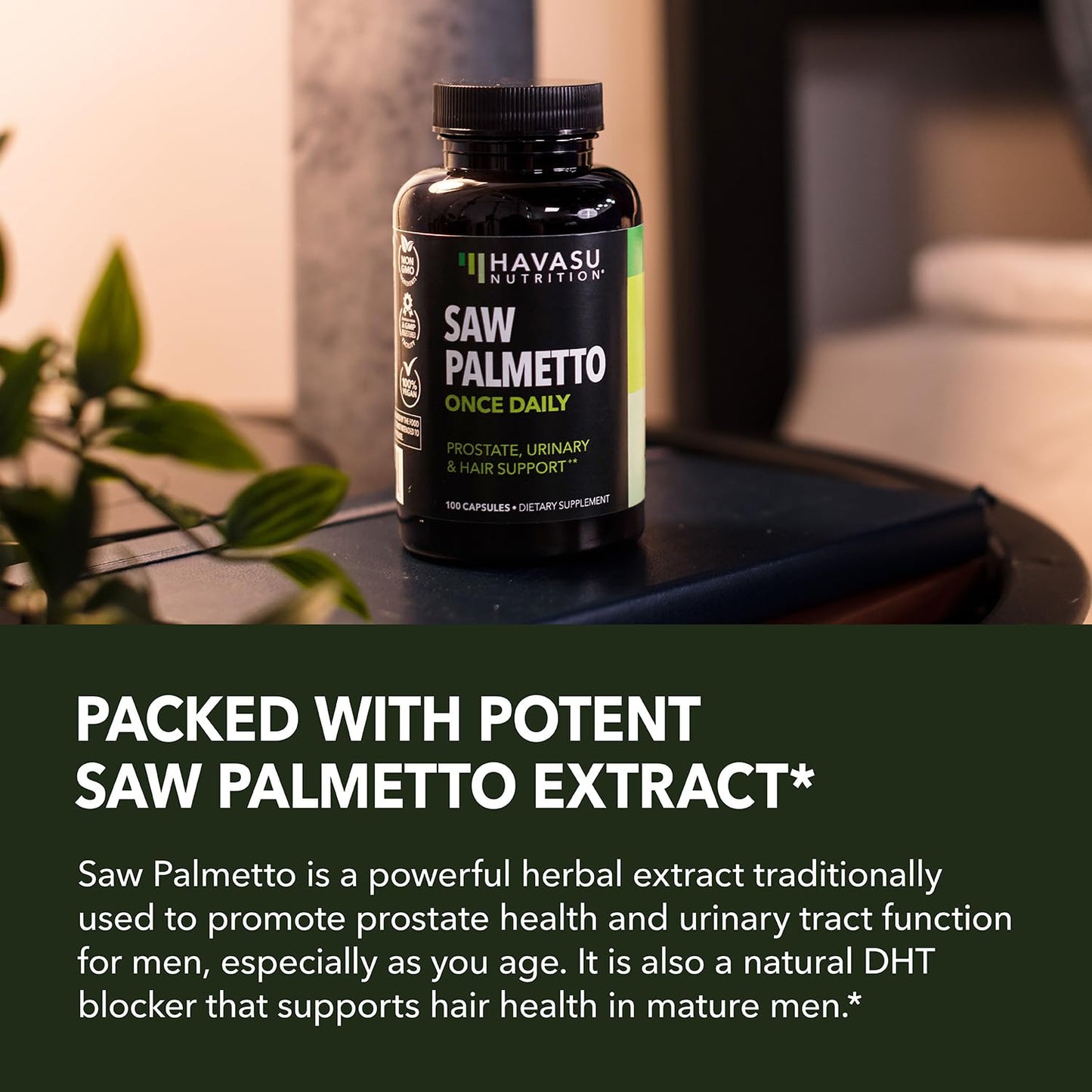 HAVASU NUTRITION Saw Palmetto for Men – Prostate Support & DHT Hair Health (500mg)