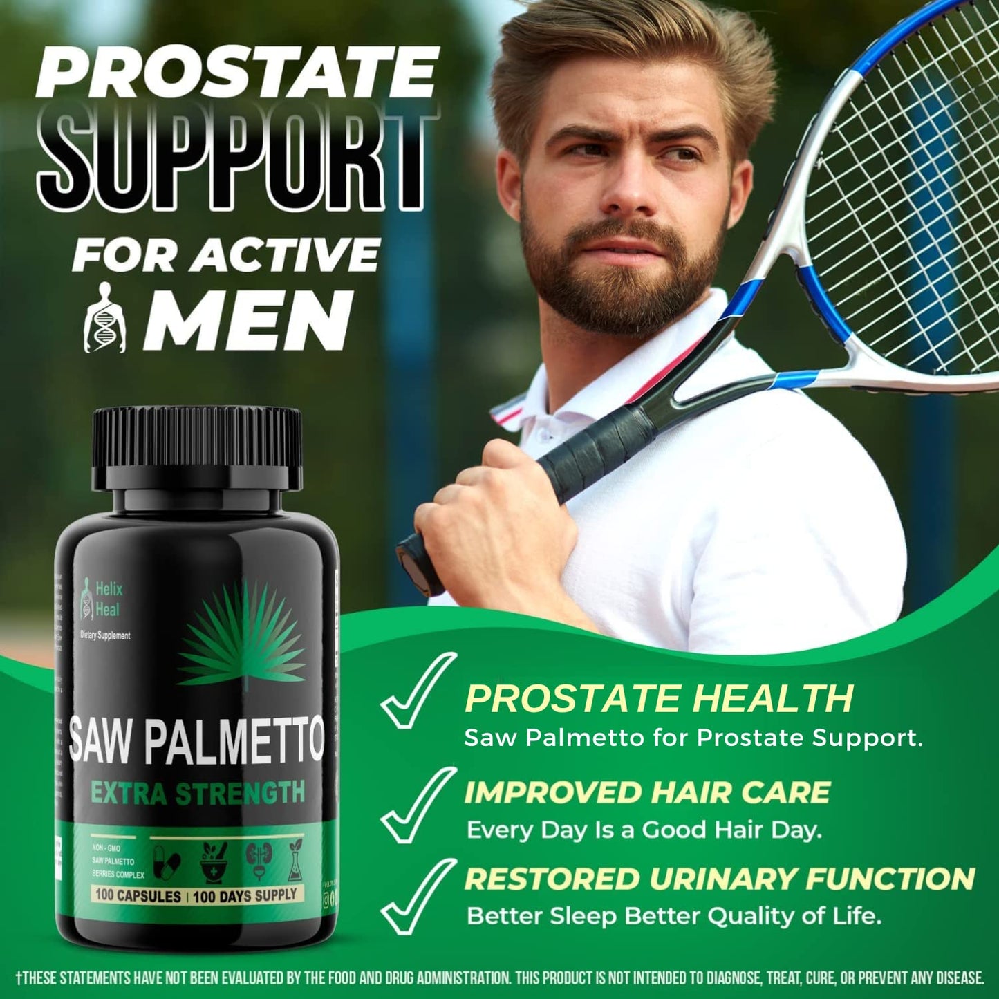 Saw Palmetto for Men - 500mg Prostate Health & Hair Growth (100 capsules)