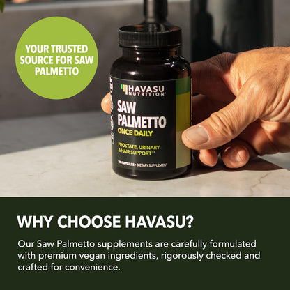 HAVASU NUTRITION Saw Palmetto for Men – Prostate Support & DHT Hair Health (500mg)