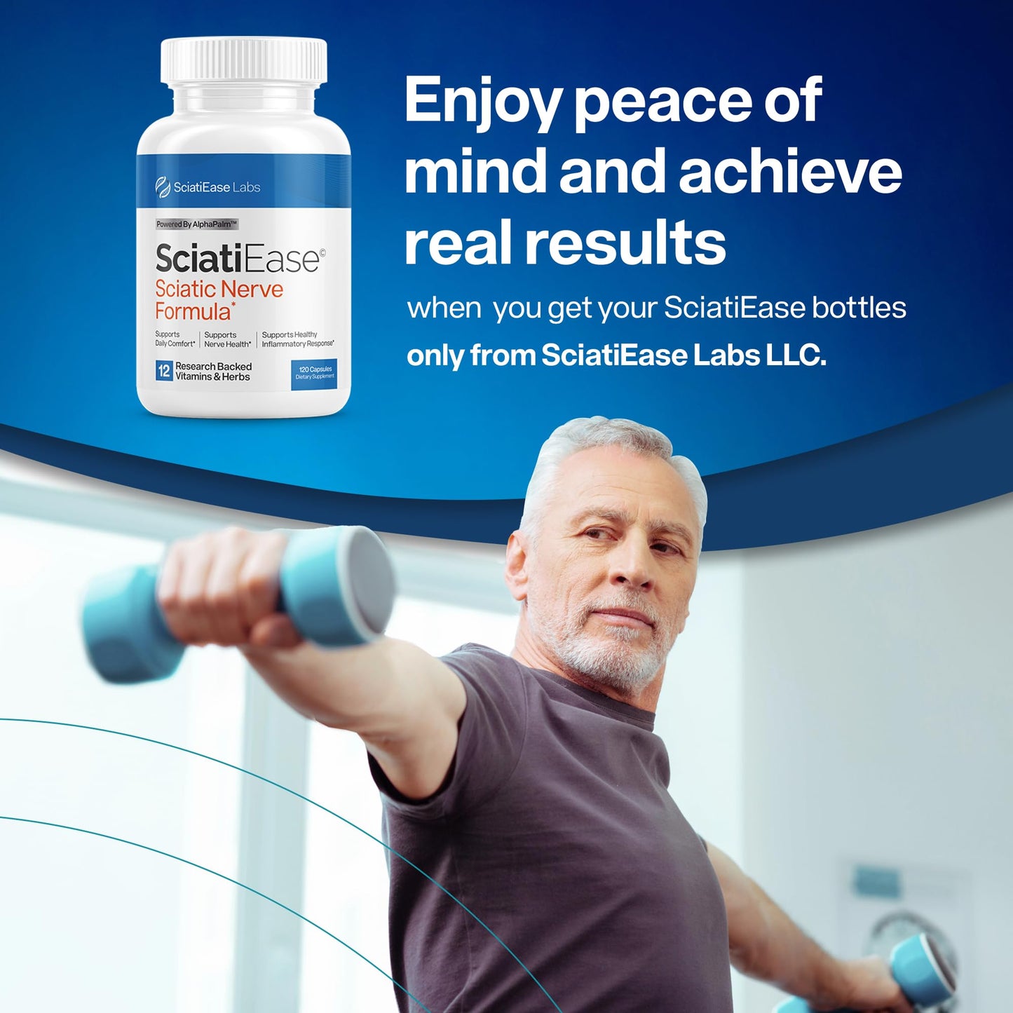 SciatiEase Sciatic Nerve Health Support Supplement - 3 Bottles | PEA, Alpha-Lipoic Acid 300mg, B Complex