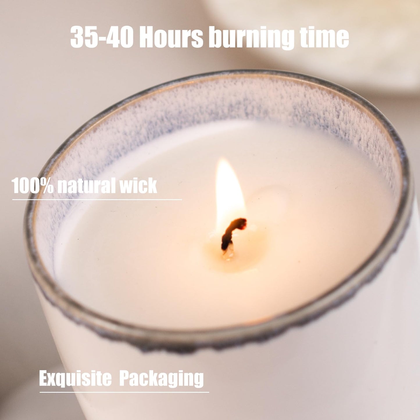 Scented Candle 8oz Soy – Red Rose Ceramic Cup Jar Candle | Long-Lasting, Non-Toxic