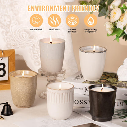 Scented Candle 8oz Soy – Red Rose Ceramic Cup Jar Candle | Long-Lasting, Non-Toxic