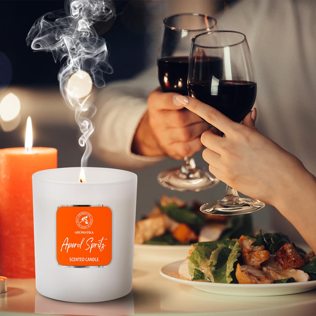 Scented Candle Aperol Spritz 6.8oz – Edible Massage Oil for Couples