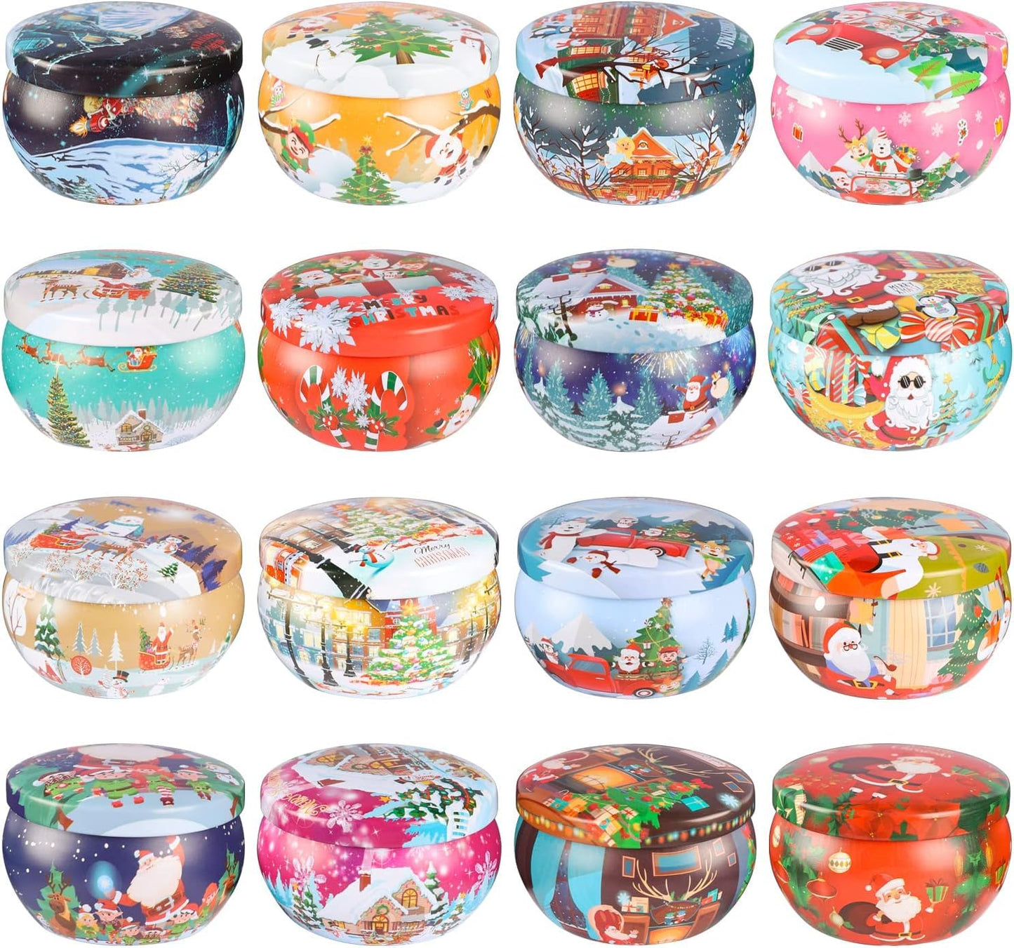 16-Pack Christmas Scented Candles Set | Natural Soy Wax & Aromatherapy Gift