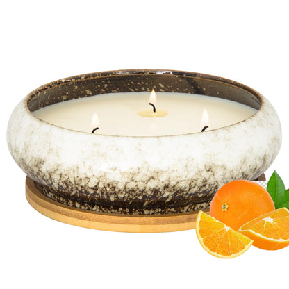 Scented Candles - 3-Wick 17 oz Citrus Soy Candle for Home & Gifts