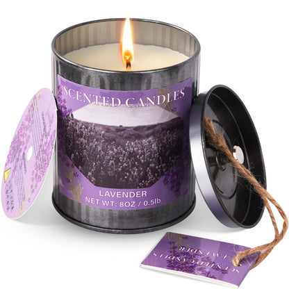 8oz Lavender Soy Candle – 50H, Gift Box | Home Scented Candles