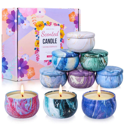 Scented Candles Gifts Set for Women - 9 Pack Soy Wax with Essential Oils