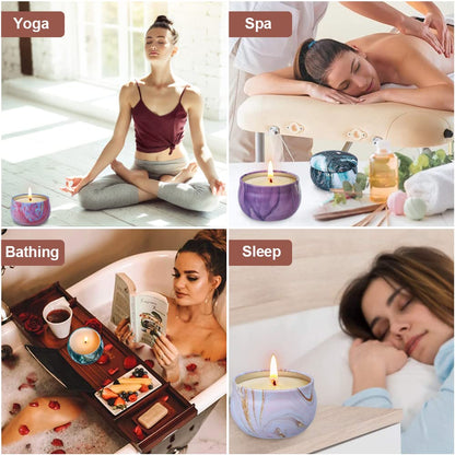 Scented Candles Gifts Set for Women - 9 Pack Soy Wax with Essential Oils