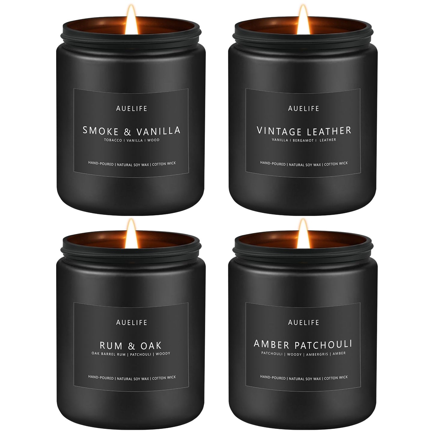Men's Scented Candles Set — 4-Pack Soy Candles for Home, Gifts for Dad | Father's Day