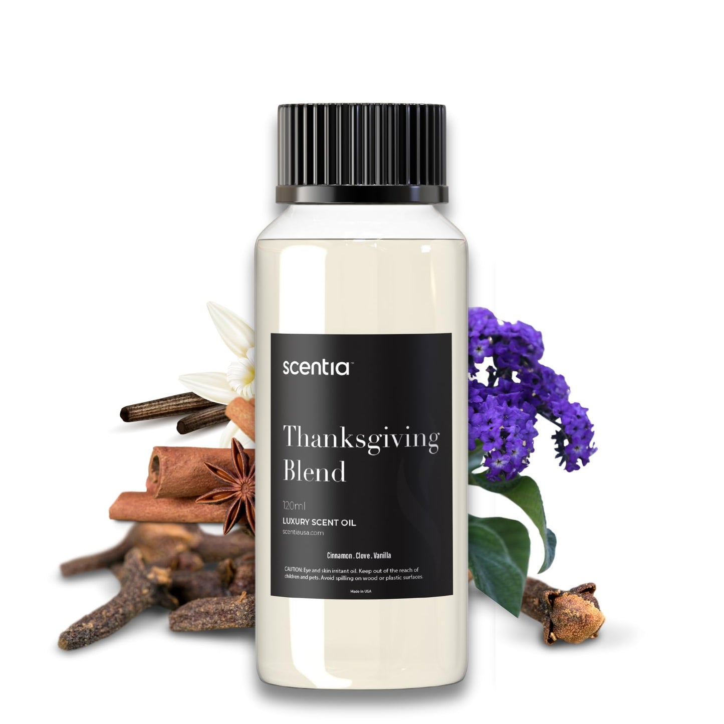 Scentia Thanksgiving Blend Essential Oil – 120ml Premium Holiday Diffuser Oil | Cinnamon, Clove, Vanilla & Coconut