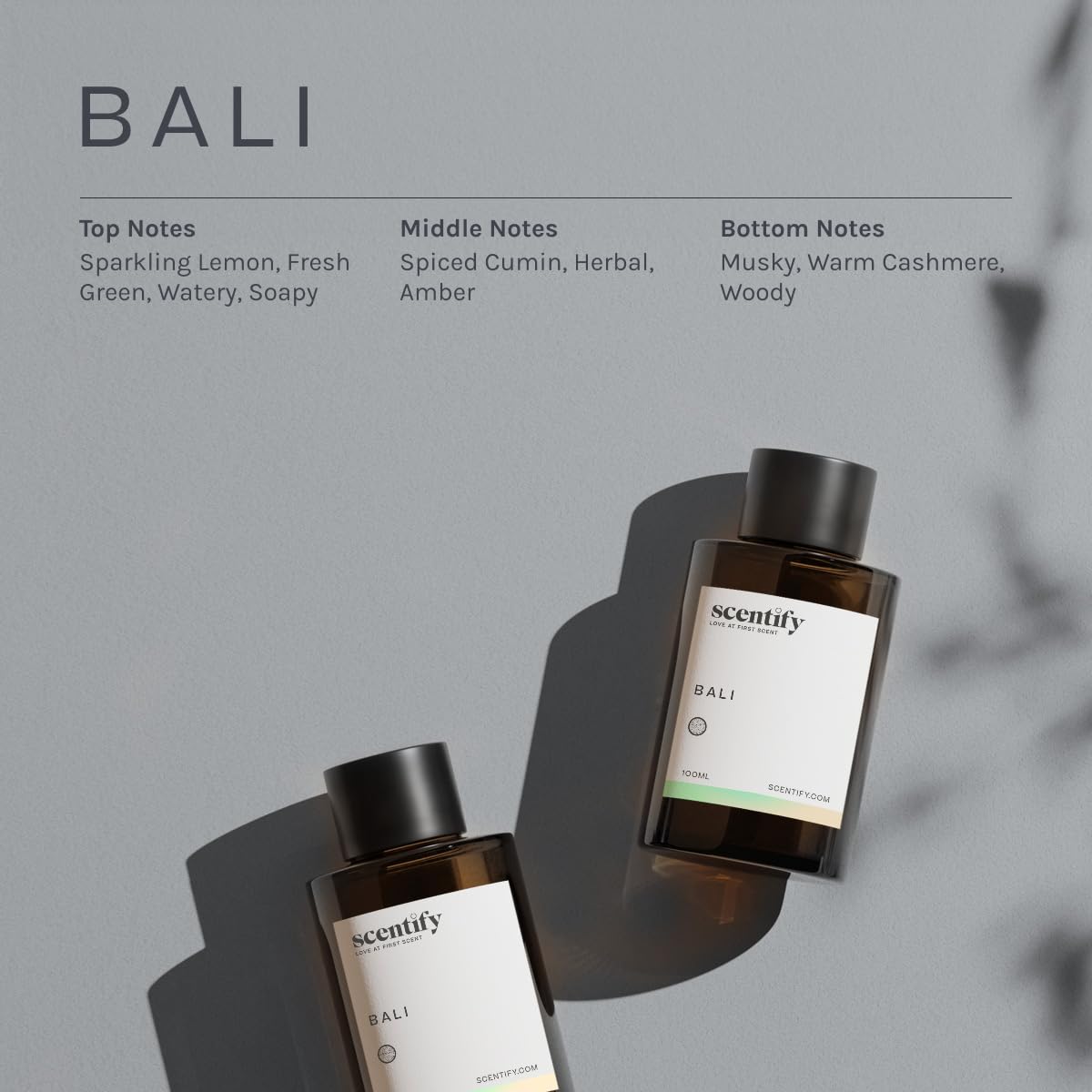 Scentify Bali Aroma Oil Refill for Diffusers – Lemon, Amber & Woody 100ml