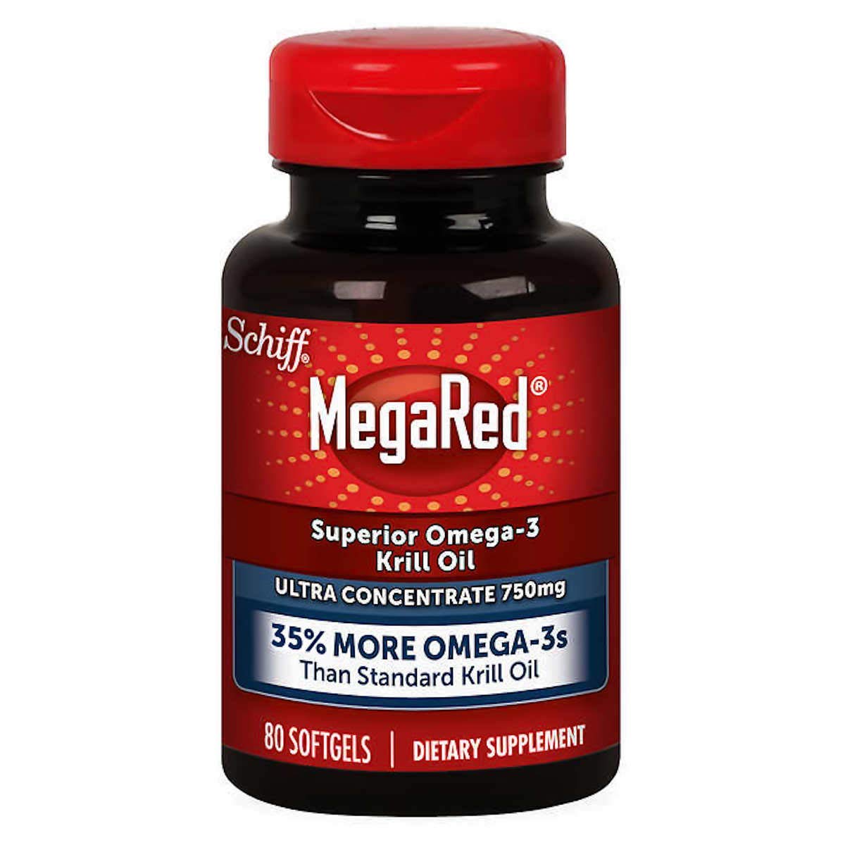 Schiff MegaRed Krill Oil High Concentration 750mg – 80 Softgels