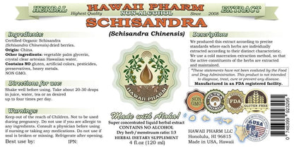 Schisandra Alcohol-Free Liquid Extract – Organic Schisandra Chinensis Glycerite, 2 fl oz | Hawaii Pharm USA