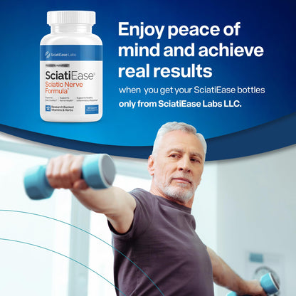 SciatiEase Sciatic Nerve Health Support Supplement | AlphaPalm, Pea, B-Complex, 300mg Alpha Lipoic Acid | 6 Bottles