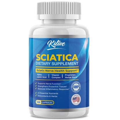 Sciatic Nerve Relief – Advanced Support, 120 Capsules, USA Made, Unflavored