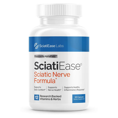 SciatiEase Sciatic Nerve Support – AlphaPalm, PEA & B-Complex, 120 Capsules