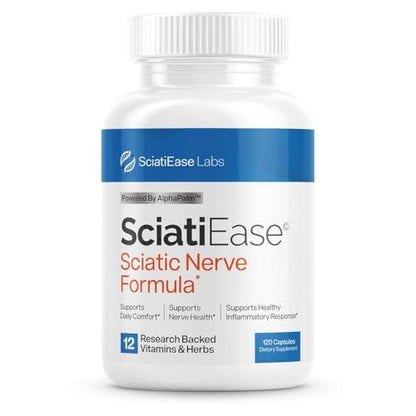 SciatiEase Sciatic Nerve Support – AlphaPalm, PEA & B-Complex, 120 Capsules