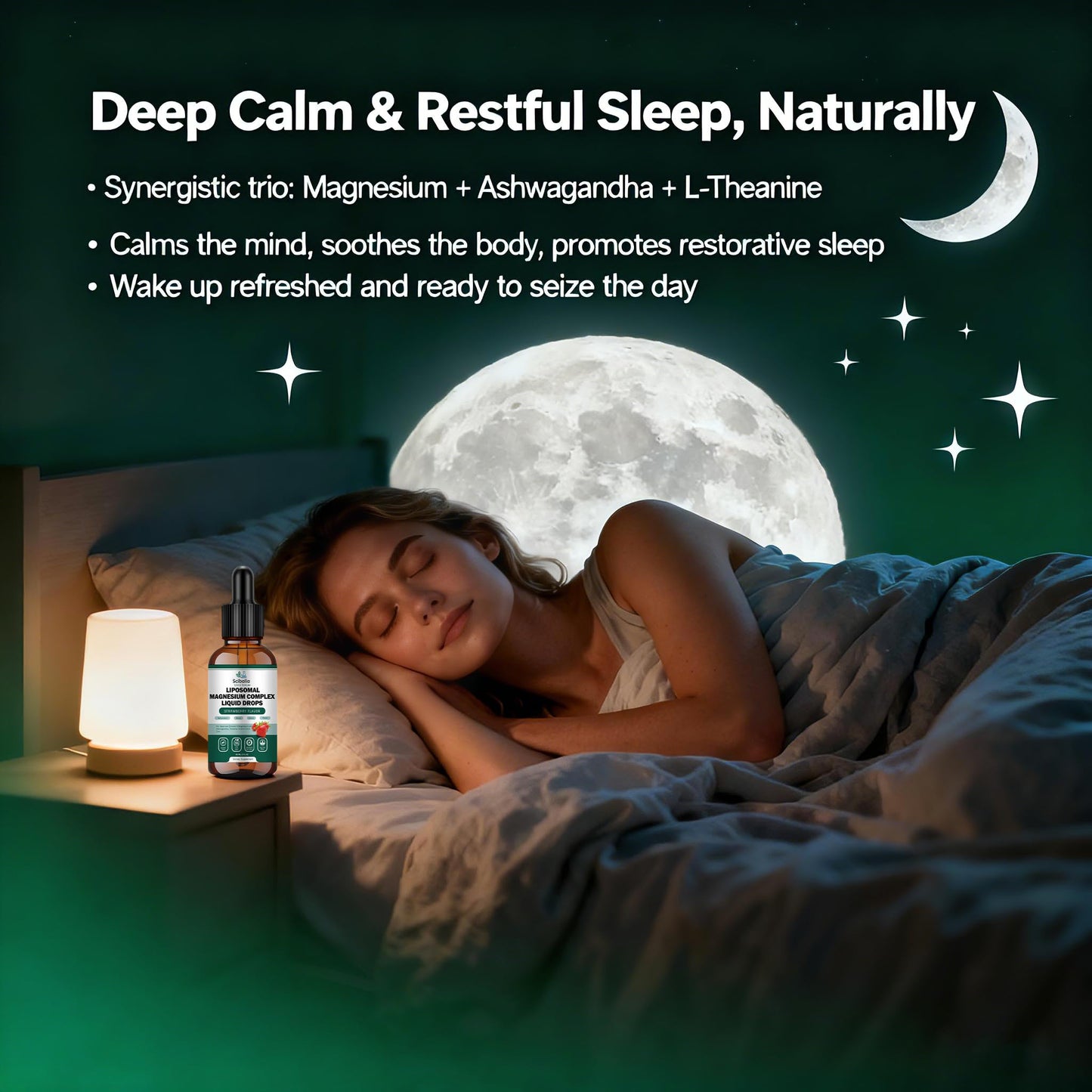 Scibalia Liposomal Magnesium 12-in-1 Liquid Drops | 1000mg, Ashwagandha, L-Theanine, D3 & Zinc