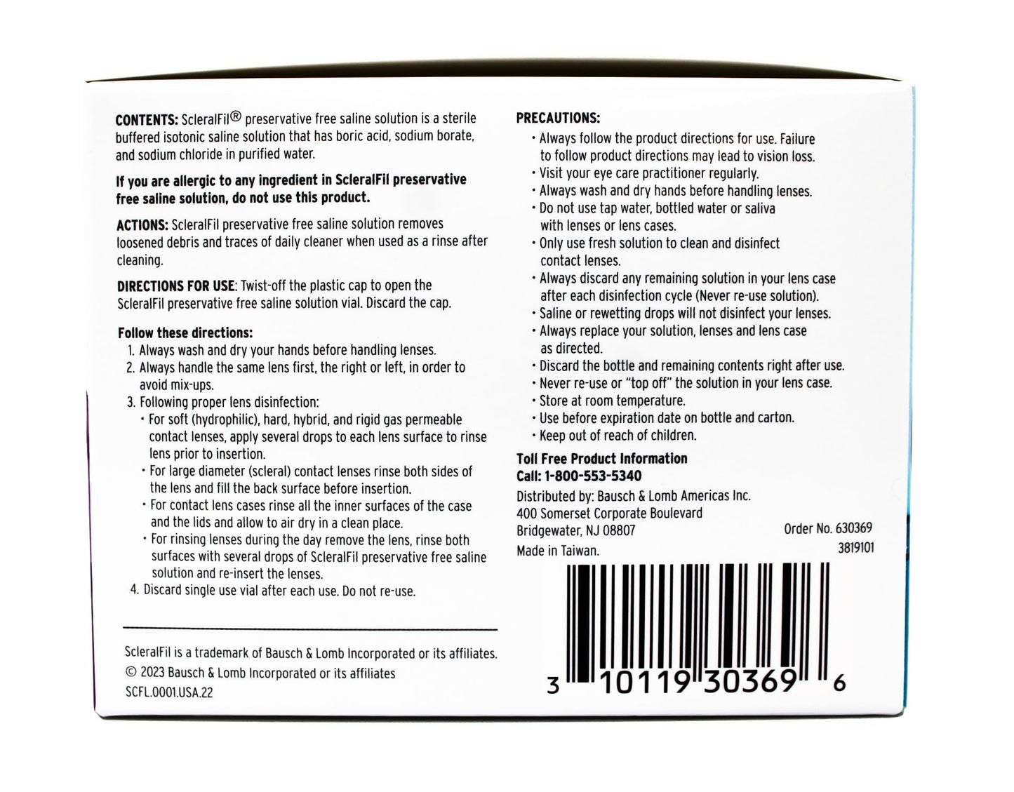 ScleralFil Preservative-Free Saline Solution – 0.34 fl oz Vials, 30 Count (Pack of 2)