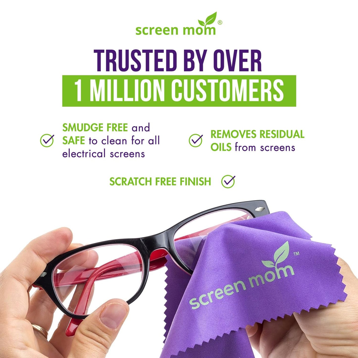 Screen Mom Purple Microfiber Cloths (6-Pack) - Screen & TV Cleaner Kit