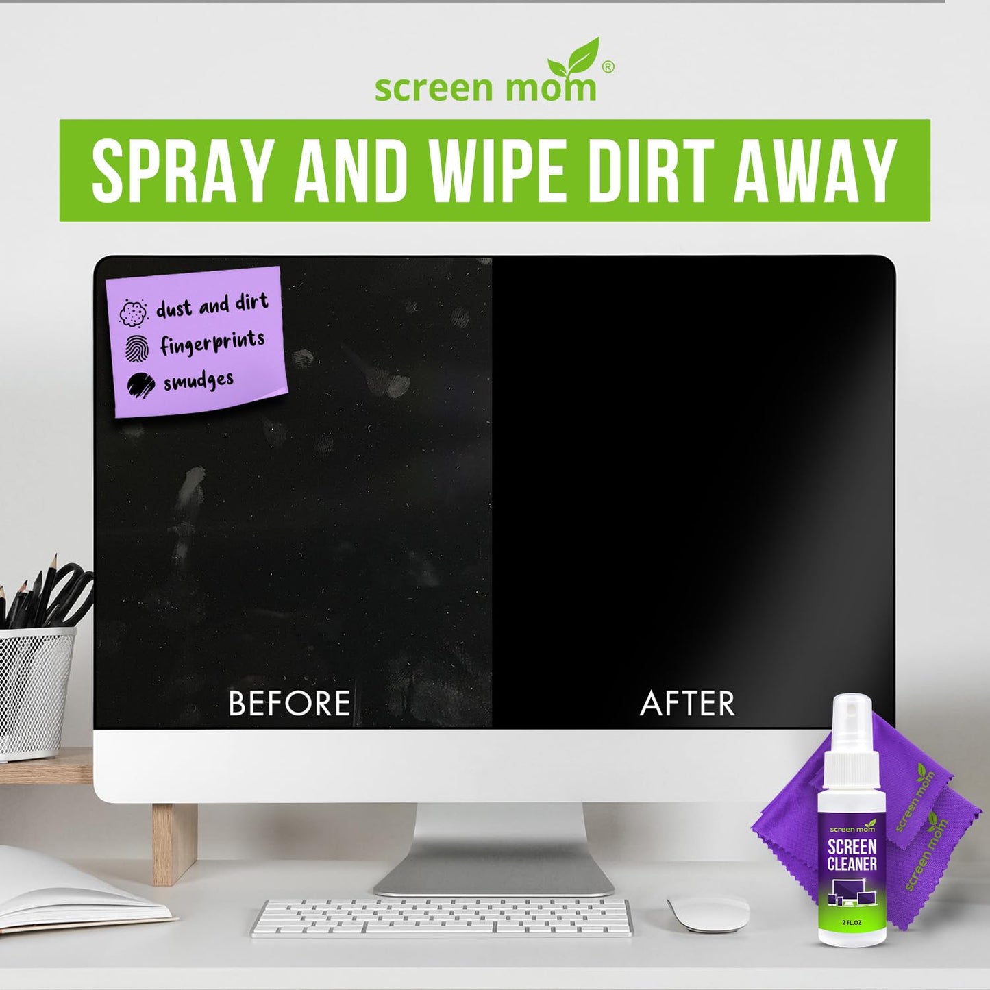 Screen Mom Purple Microfiber Cloths (6-Pack) - Screen & TV Cleaner Kit