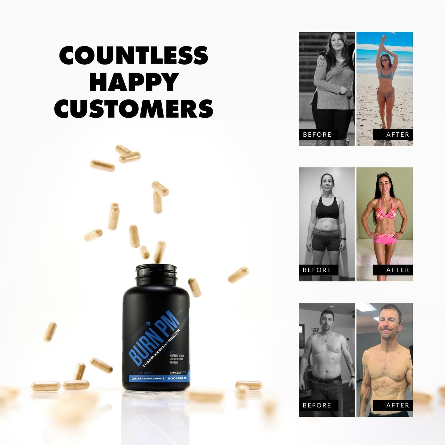Sculpt Nation Burn PM by V Shred – Night Time Fat Burner (Gluten Free, 60 Capsules)