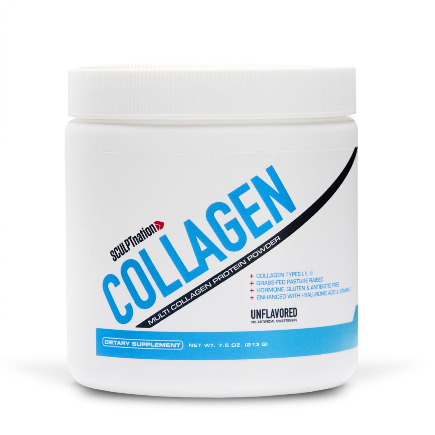 Collagen Peptides by Sculpt Nation (V Shred) – Types I/II/III + Hyaluronic Acid, Unflavored (30 Day Supply)