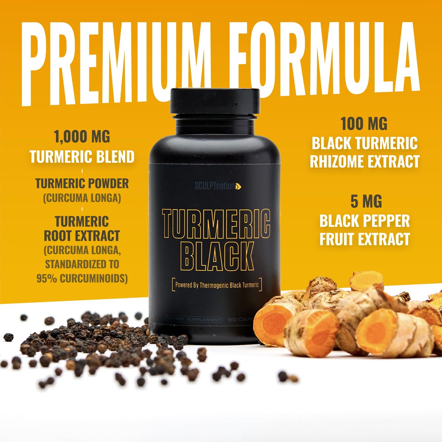 Sculpt Nation by V Shred Turmeric Curcumin with Black Pepper – Joint Health Support (30-Day Supply)